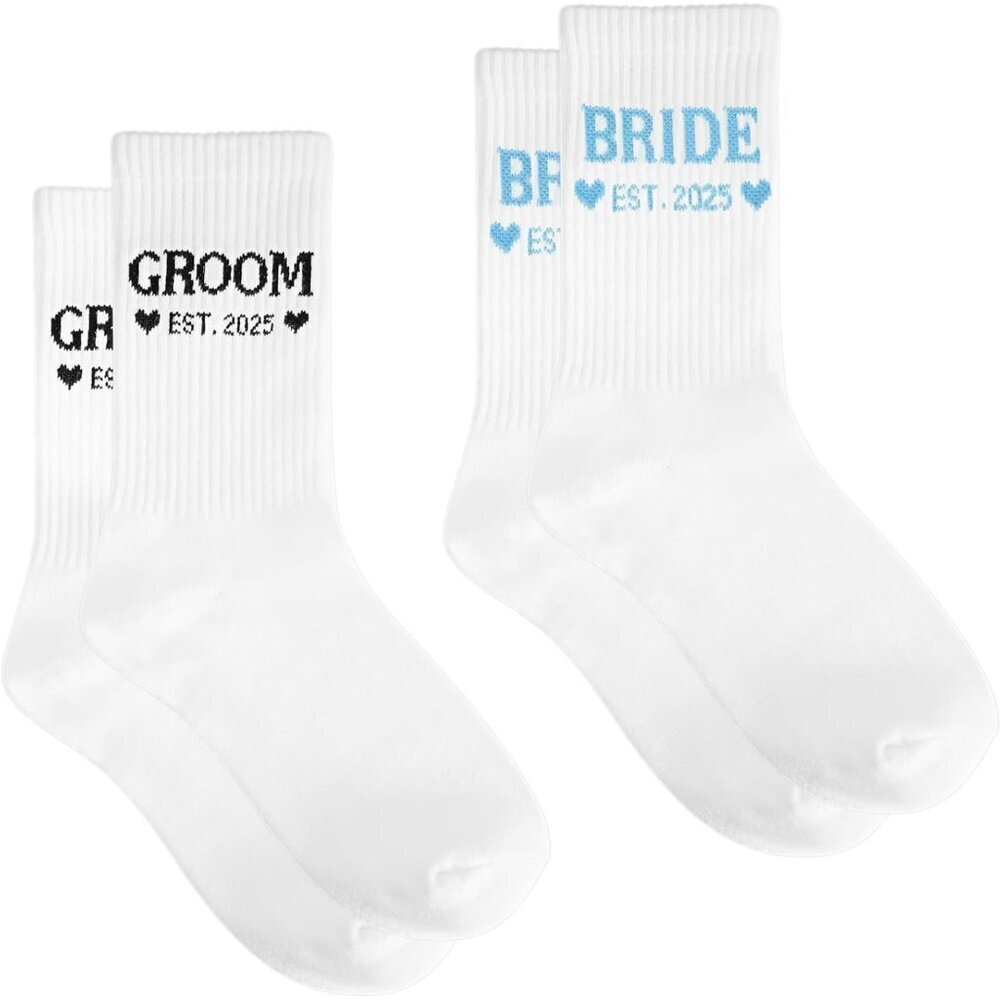 Cotton Bride and Groom Socks Wedding Engagement Gifts for Couples